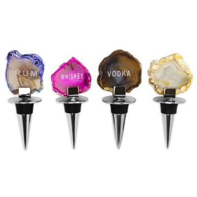 Classic Touch Gem Agate Bottle Stoppers (Set of 4)