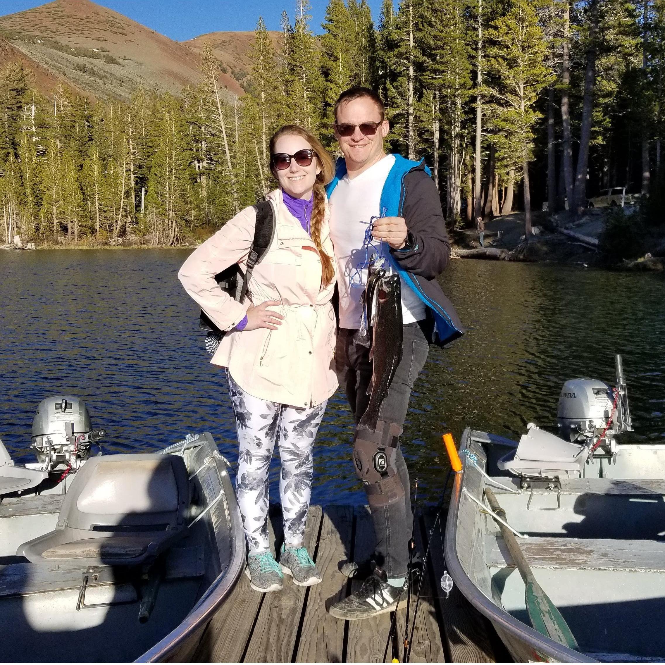 Catching fish for Ryan's birthday in Mammoth Lakes!