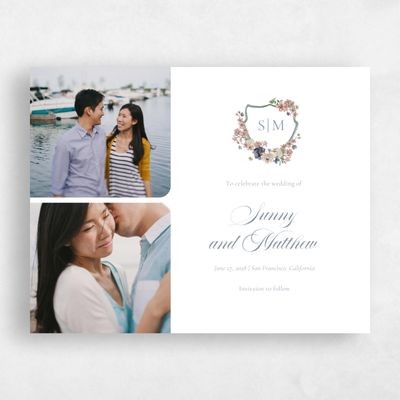 White Wedding Save the Date - Windansea Multiphoto