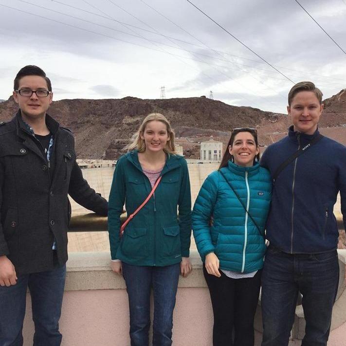 Ryan, Sister Kaitlyn, SIL Rosalie & Best Man Andrew at the Hoover Dam - December 2015