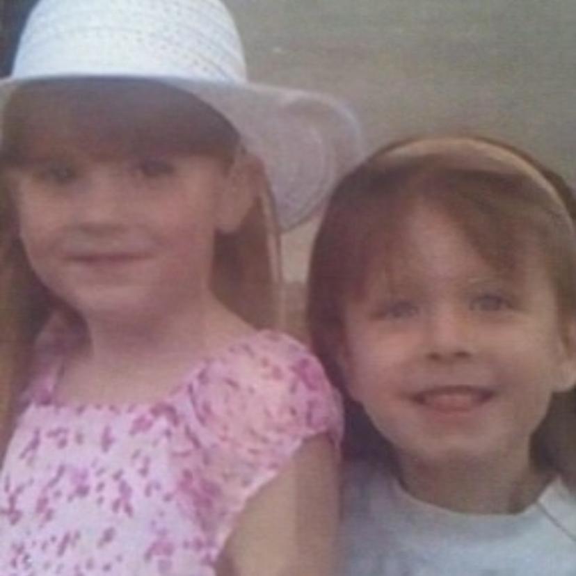 The bride and hayley (bridesmaid ) at 6 years old . 💜💜💜