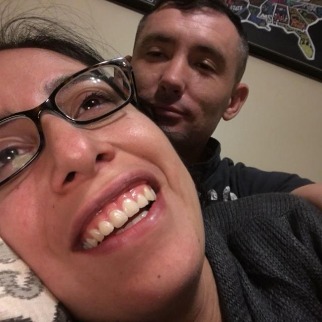 Us enjoying our first home together