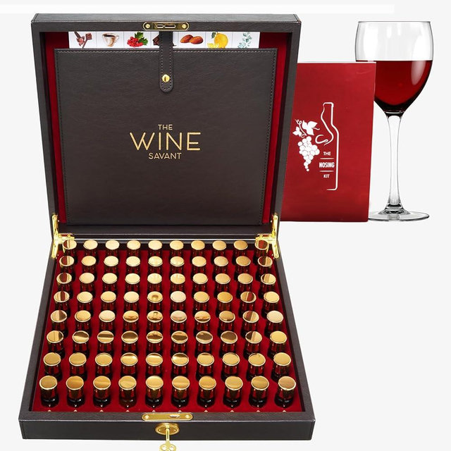 Wine Aroma Kit, Tasting & Smelling Aroma Set For Both White & Red Wines, 80 Aromas, Training Educational Gift - Beginners & Sommelier Master, Book & Accessories Guide Included Wine Game Gifts Holiday