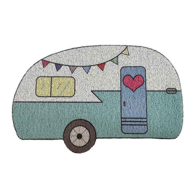 Kay&J Camper Door Mat, 16x24 Inch-Indoor Outdoor RV Welcome mat- Traps Dirt and Mud, Cute Camper Collection