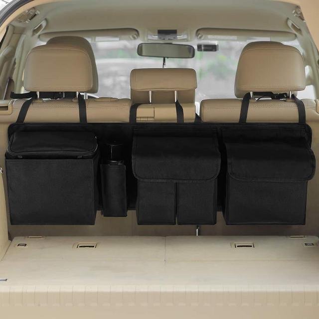 IPARTS EXPERT Deluxe Car Trunk Organizer, Hanging Storage Bag for Car Truck SUV Van RV, Space Saving Car Organizer with Built-in Cooler (42 x 22 inch)