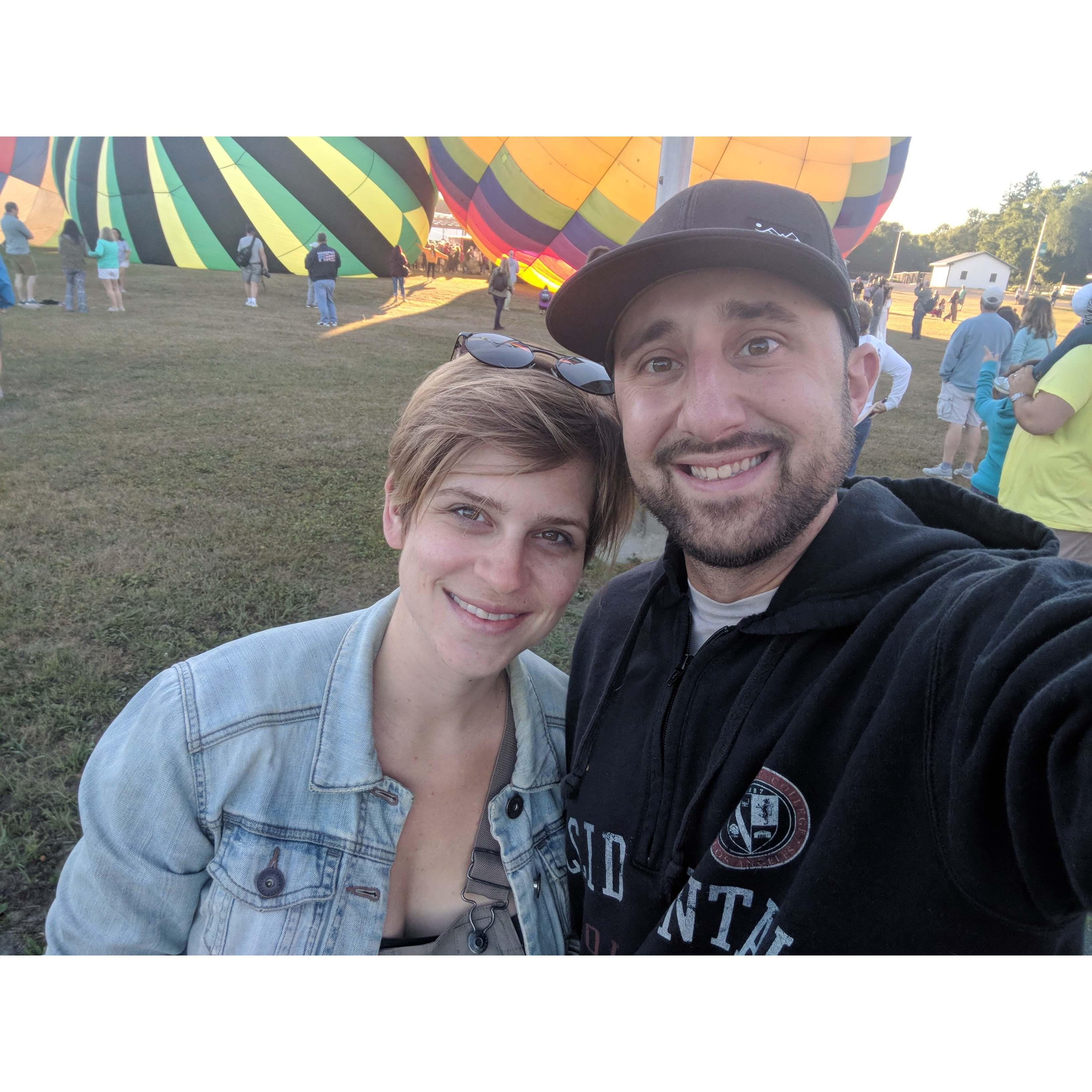 At the hot air balloon festival, Laura was 9 months pregnant with Winona