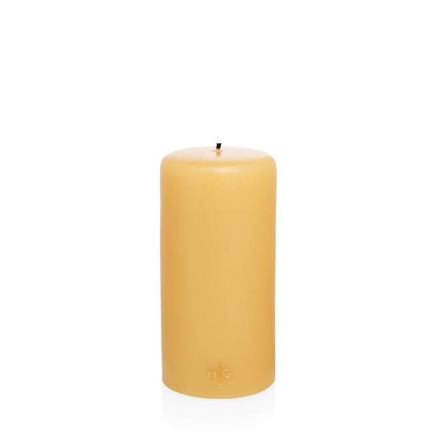 Amber Unscented Pillar Candle, 4"x8"