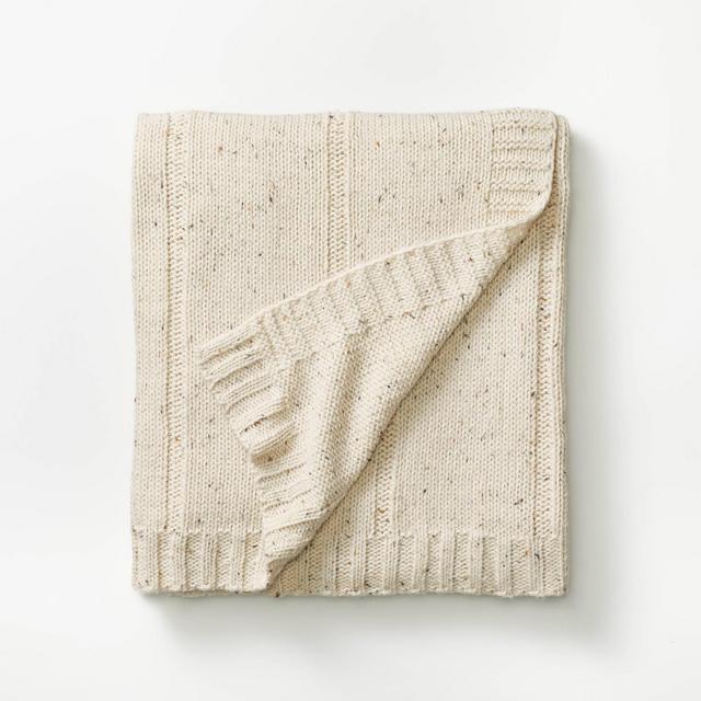 Woven Striped Knit Throw Blanket Neutral/Cream - Threshold™ designed with Studio McGee