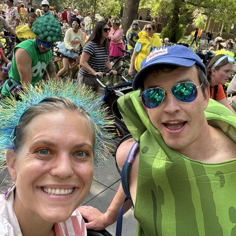 Steven showing Chelsea her first Tour de Fat in Fort Collins