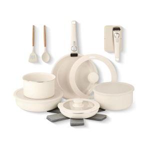 Gotham Steel 18 Piece Ceramic Nonstick Detachable Handle Cookware Set - Macy's