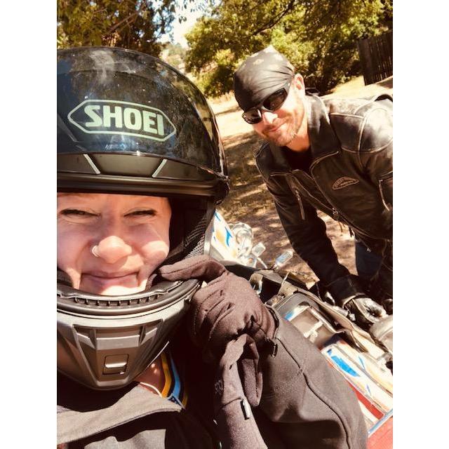 Erins first bike adventure with her new fancy helmet