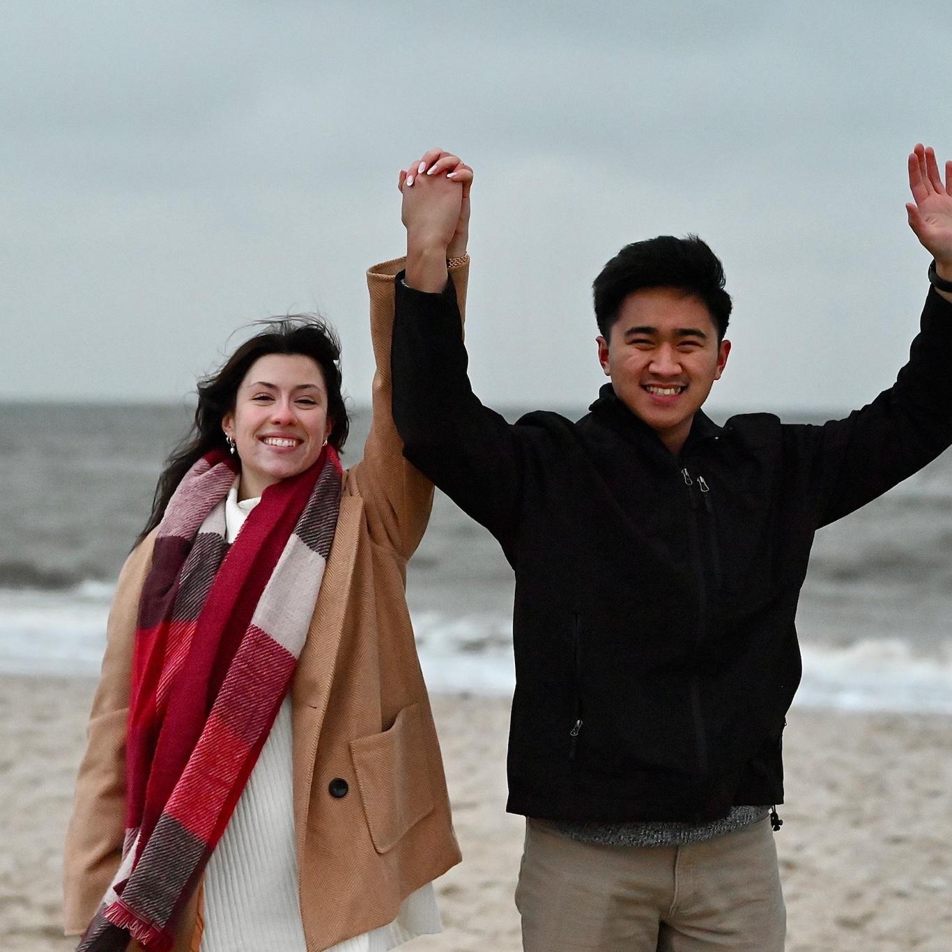 Right after we got engaged on Sunset Beach!