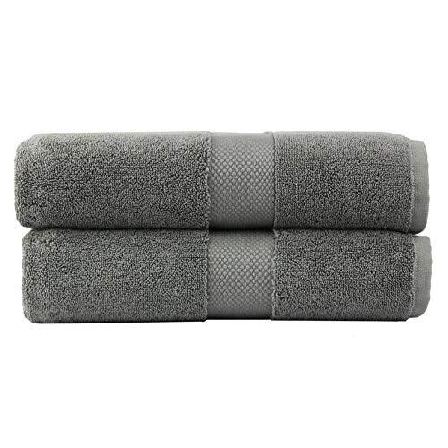 COTTON CRAFT - 2 Pack Luxuriously Oversized Hotel Bath Sheet - Charcoal - 100% Ringspun Cotton - 40x80 - Heavy Weight 700 Grams - 2 Ply Construction - Highly Absorbent - Easy Care Machine Wash