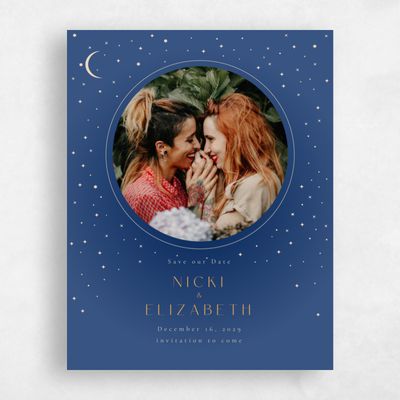 Dusty Cobalt, Blue Wedding Save the Date - Cosima Photo