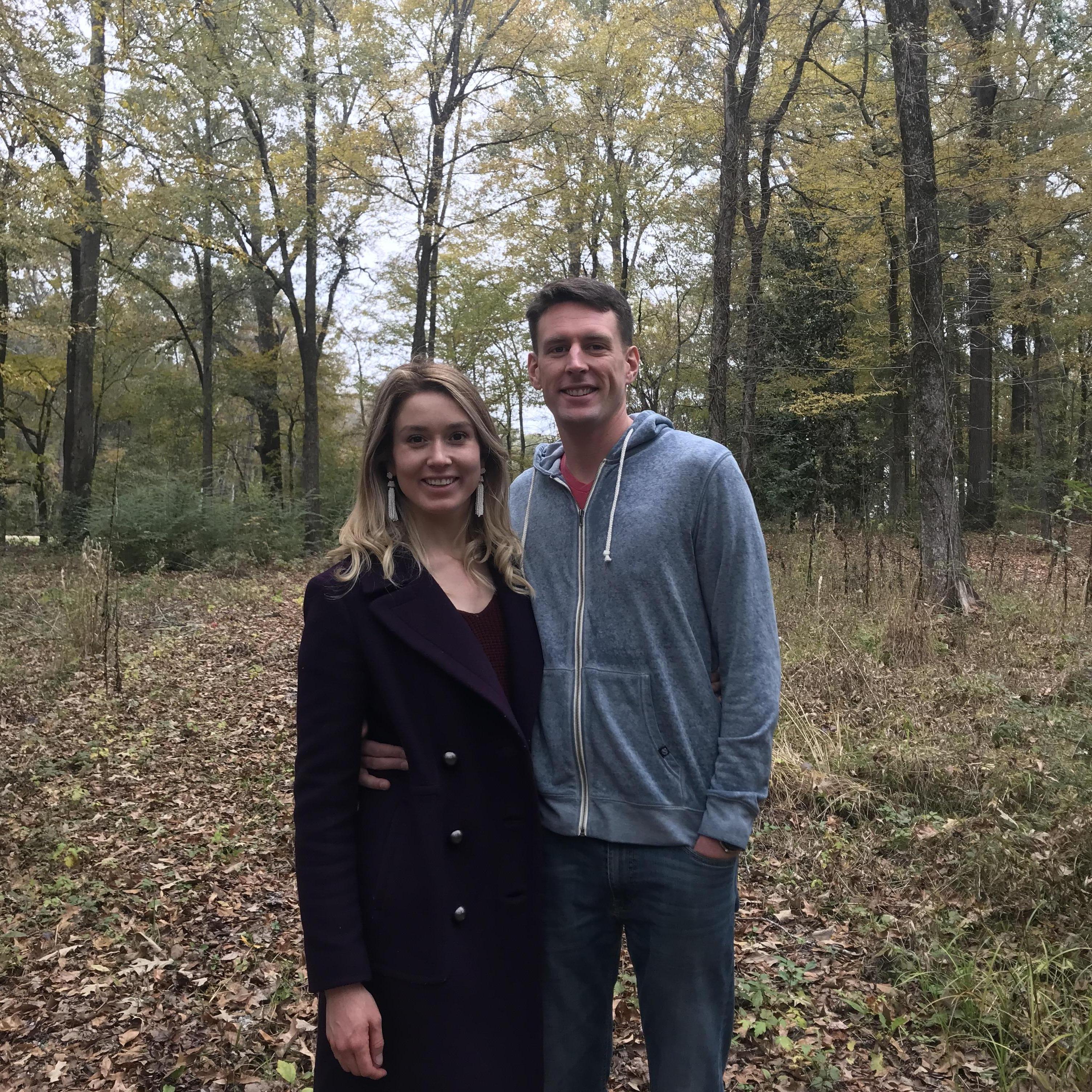 Matt and Tiff hike through Mississippi trails in November 2018.