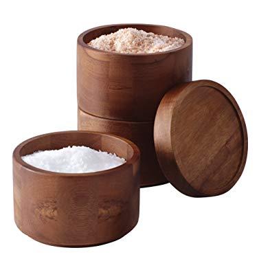 Rachael Ray Tools and Gadgets Wooden 3-Tier Stacking Salt Box