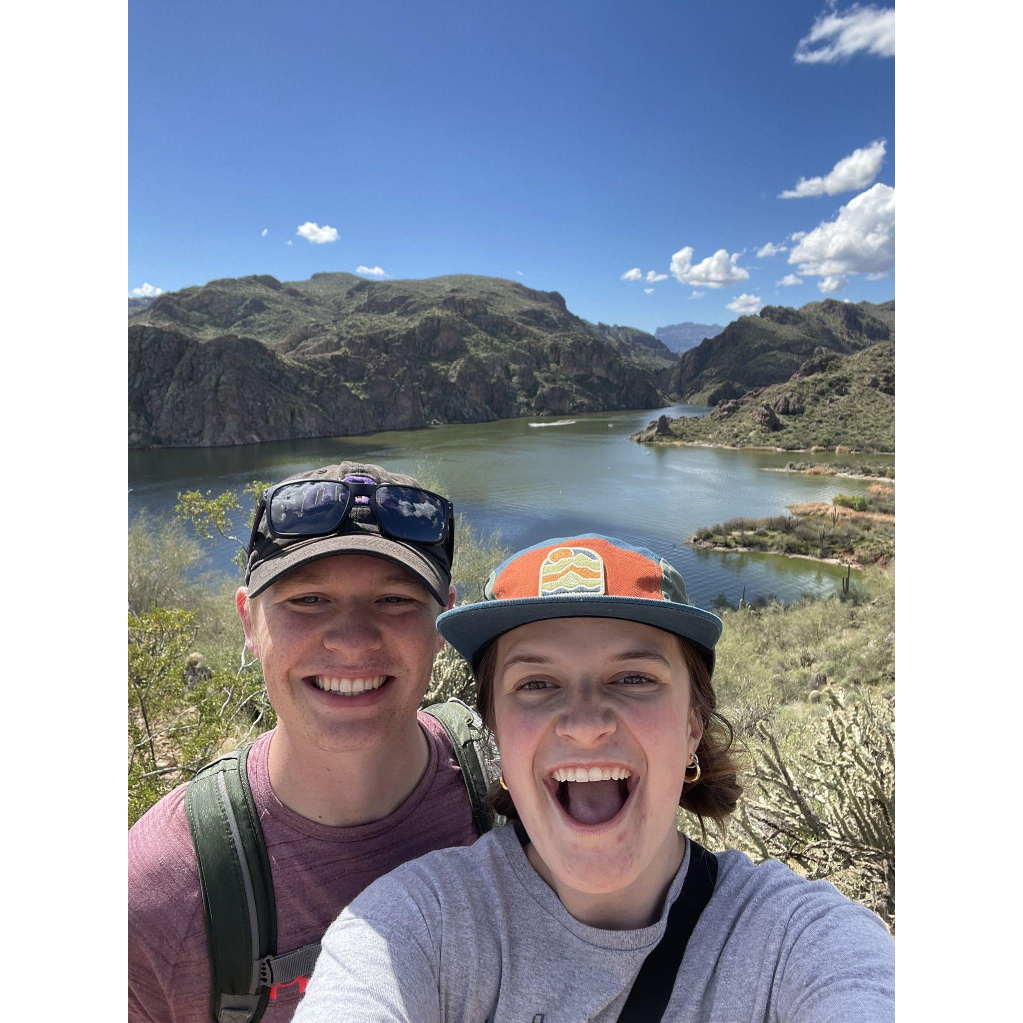 Hiking at Saguaro Lake in Arizona, 2024