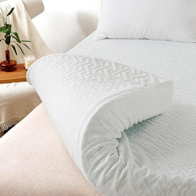 WhatsBedding 3 Inch Mattress Topper Queen Size, Egg Crate Queen Mattress Topper Fiber Cover Memory Foam Filled Soft with Removable Washable Cover (80x60x3in)