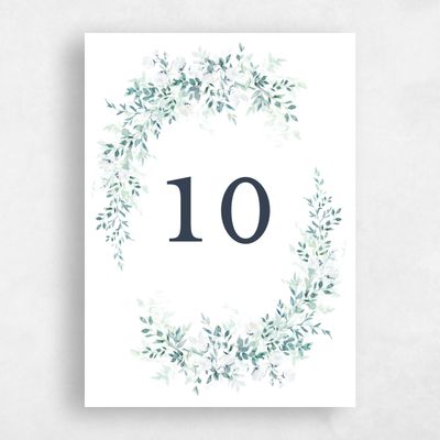 Blue Wedding Table Number - Farnham