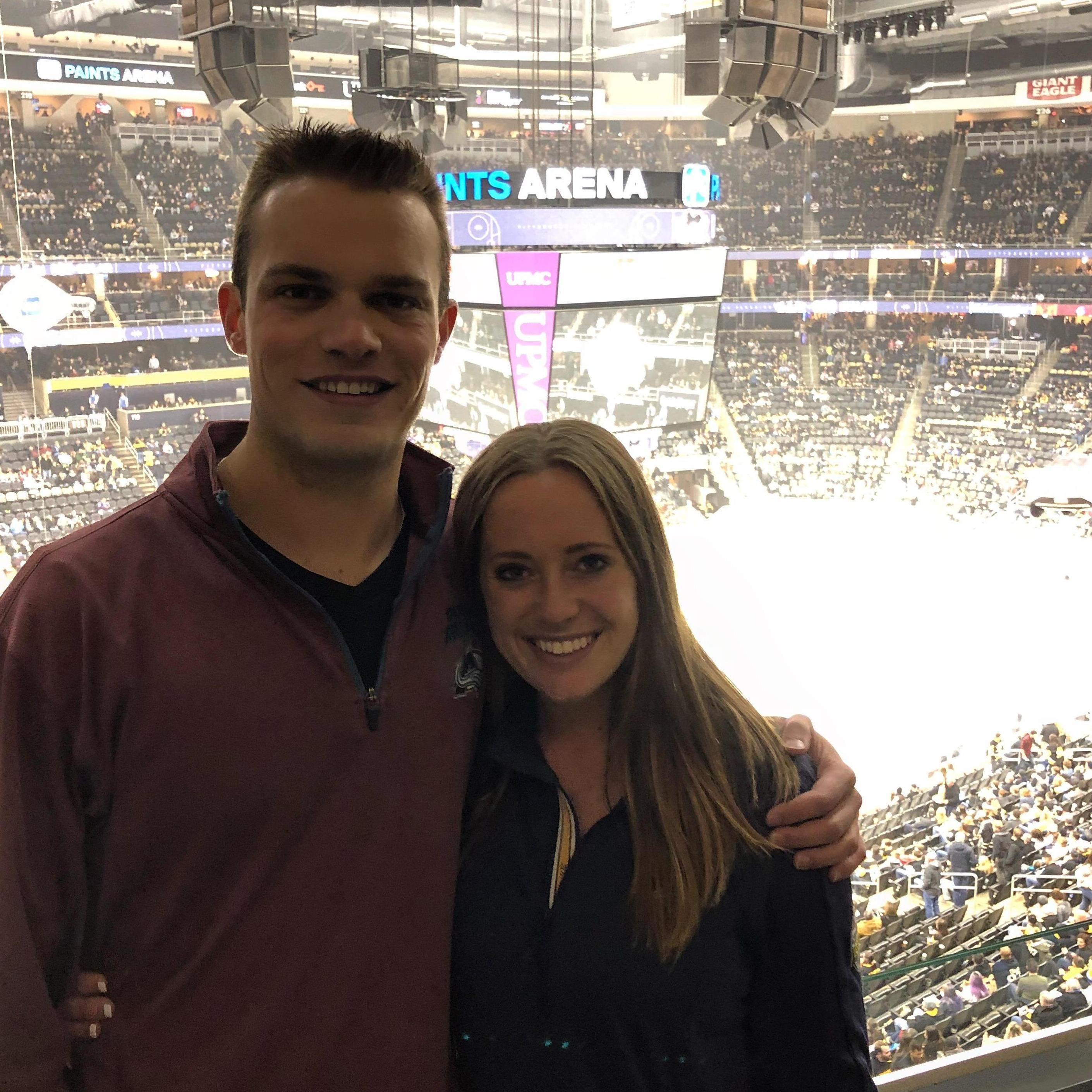 Will and Tara are both big hockey fans! They have yet to see the Pens and Av go head to head in person though!