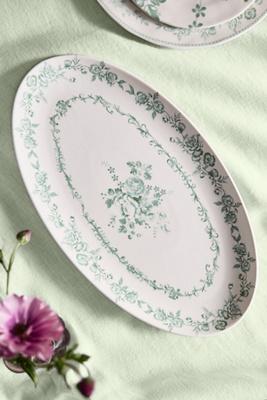Blooming Transferware Serving Platter