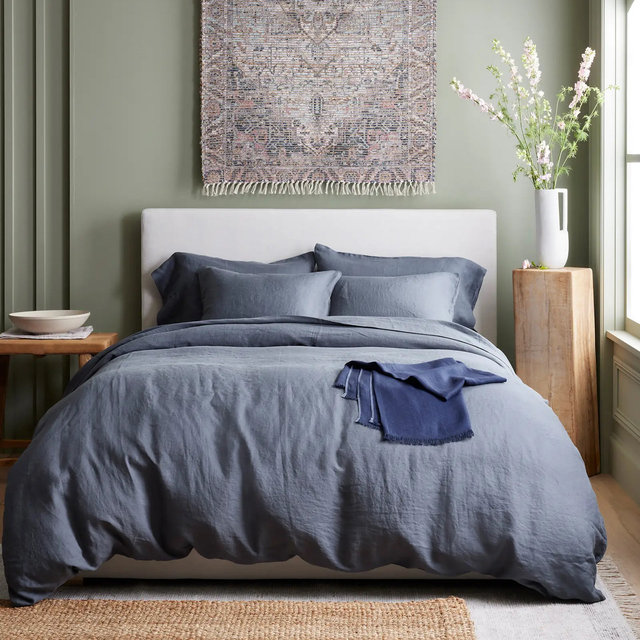 European Linen Duvet Cover Set Nightfall - Full/Queen