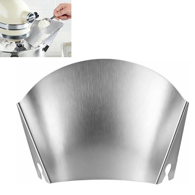 Stainless Steel Pouring Chute Compatible with KitchenAid Stand Mixer, Easy Pouring Guide for Flour & Liquids, Dishwasher Safe