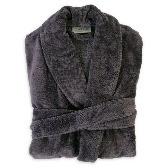 Cariloha® Small/Medium Unisex Ultra-Plush Viscose from Bamboo Bathrobe in Graphite
