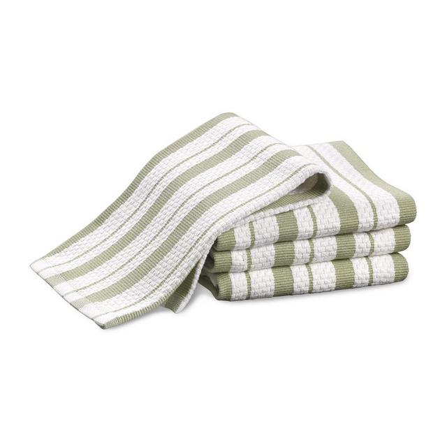 Williams Sonoma Classic Stripe Dishcloths, Set of 4, Sage Green