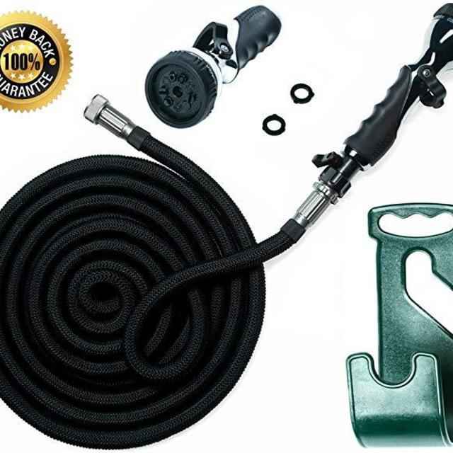 Vela Expandable Water Hose – 75 Ft Brass Bullet Hose – Garden Hose with High Pressure Water – 9 Settings Spray Nozzle Included – Heavy Duty Shrinking Hose – Compact & Practical Outdoor Hose