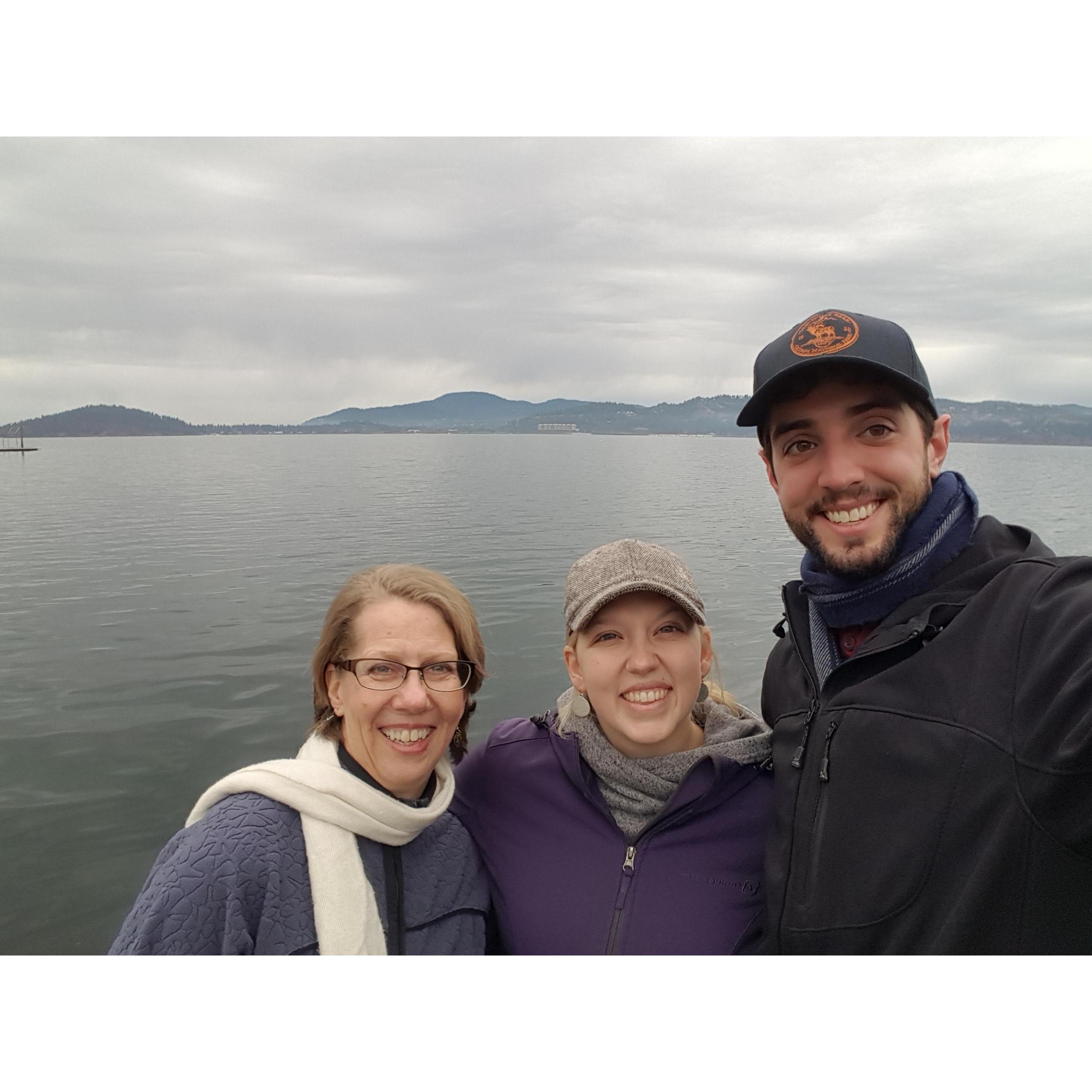 Christmas Break with Cindy, Vicky's mom, at Coeur d'Alene Lake