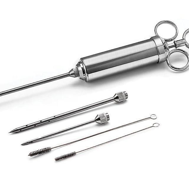 Outset 76456 Stainless Steel Meat Injector, 6-piece, Set