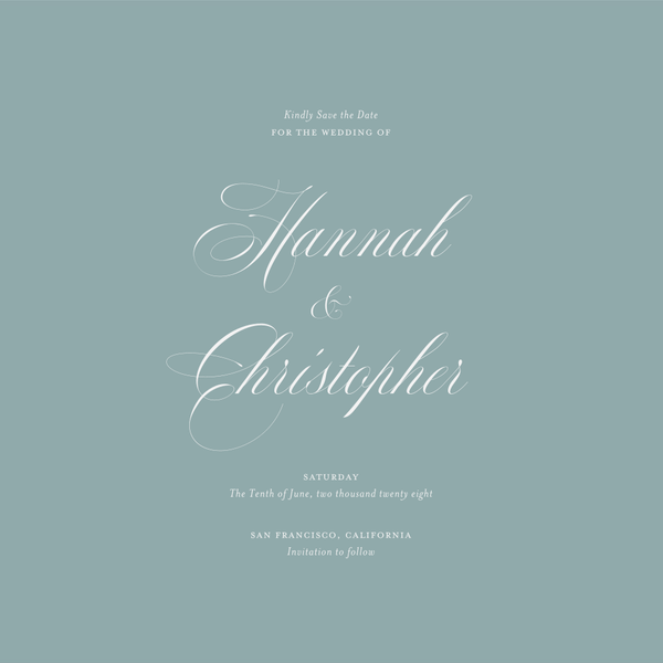 Jade Square | Blue Sage | Zola Save The Dates