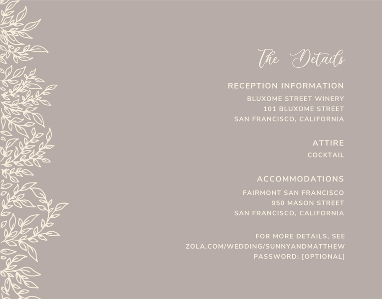 Simi | Greige | Zola Wedding Enclosure Cards