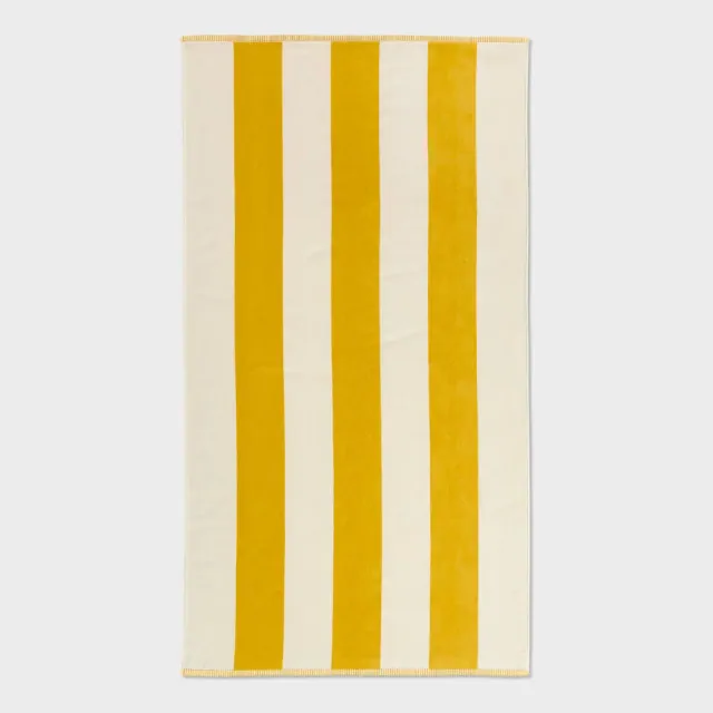 40"x72" Vertical Wide Cabana Striped Oversized Beach Towel Yellow - Threshold™