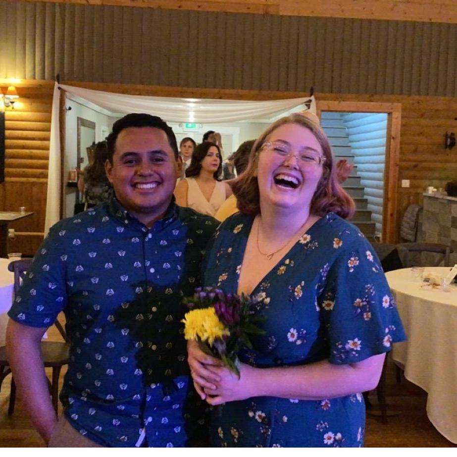 I caught the bouquet at my cousin's wedding. Who knew we'd be getting married now.
