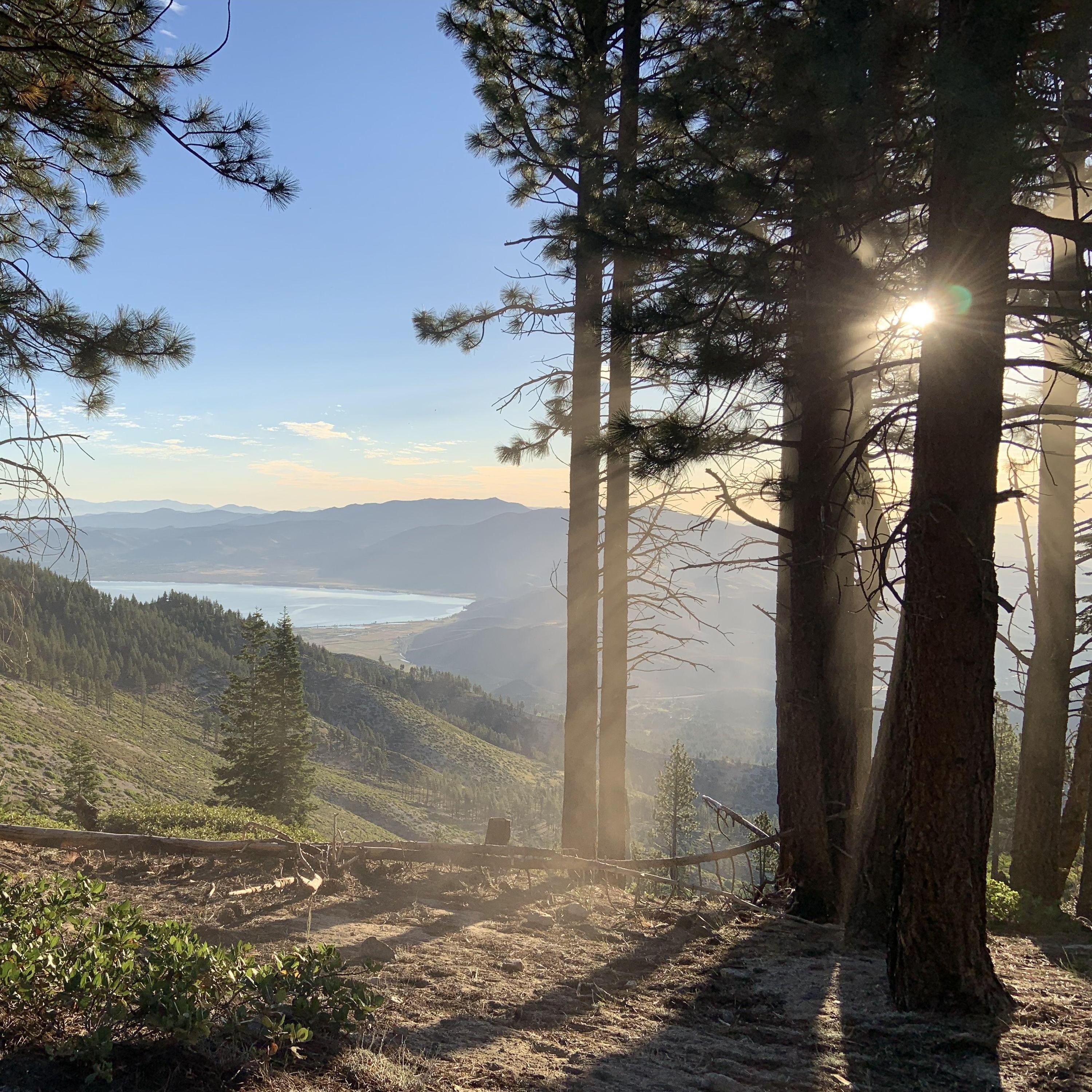 The view of Washoe Lake on the way to Hobart.