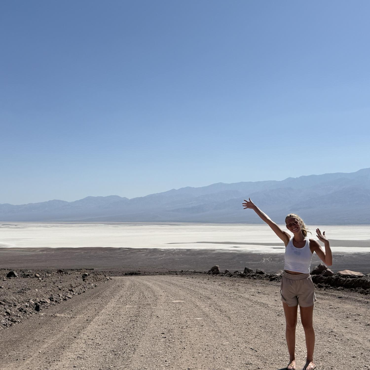 Woohoo! Had to pose on the top of the hill with a great view of the salt flats
