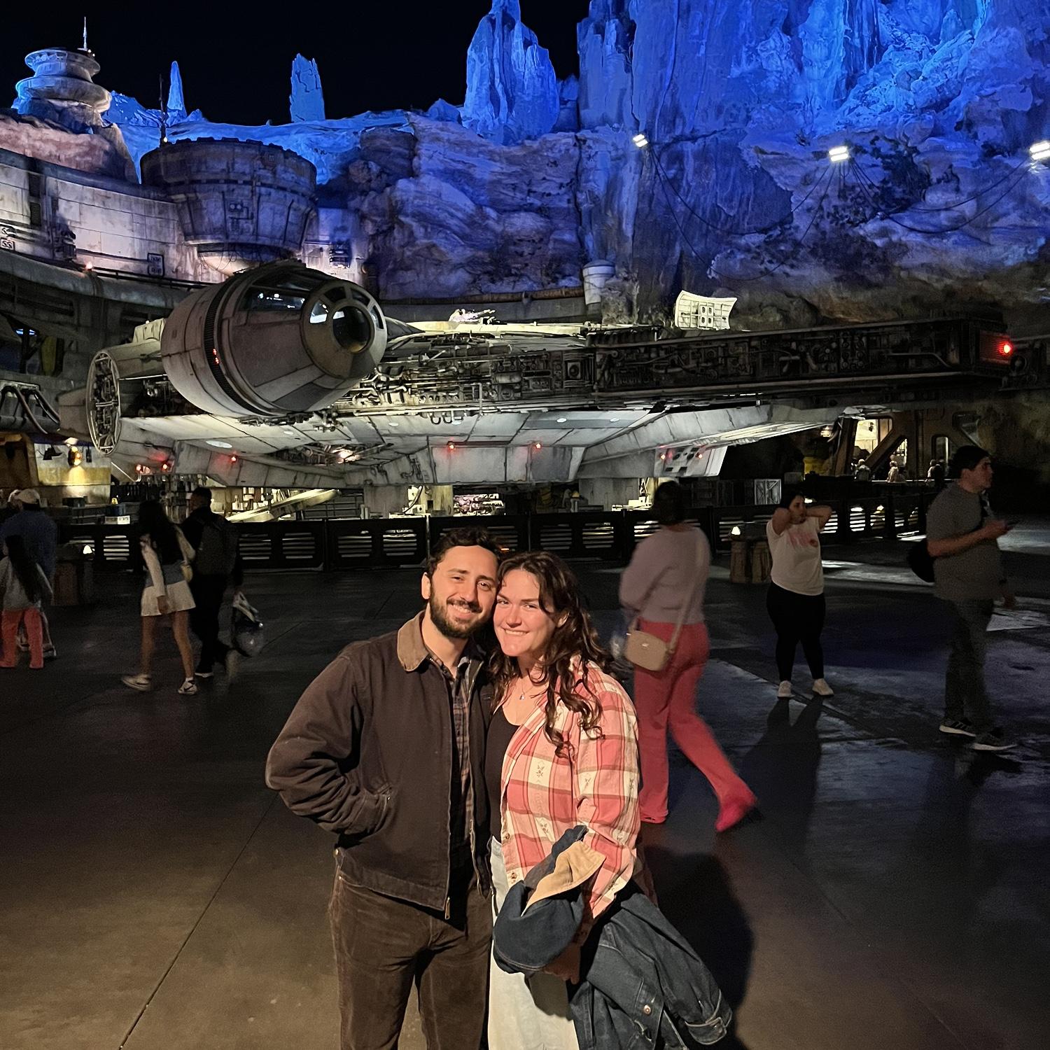 03•28•24 This is a photo of Matthew & Savannah at Disneyland’s Galaxy’s Edge. Disneyland is another huge staple in their early relationship, when Savannah worked as an attractions cast member!