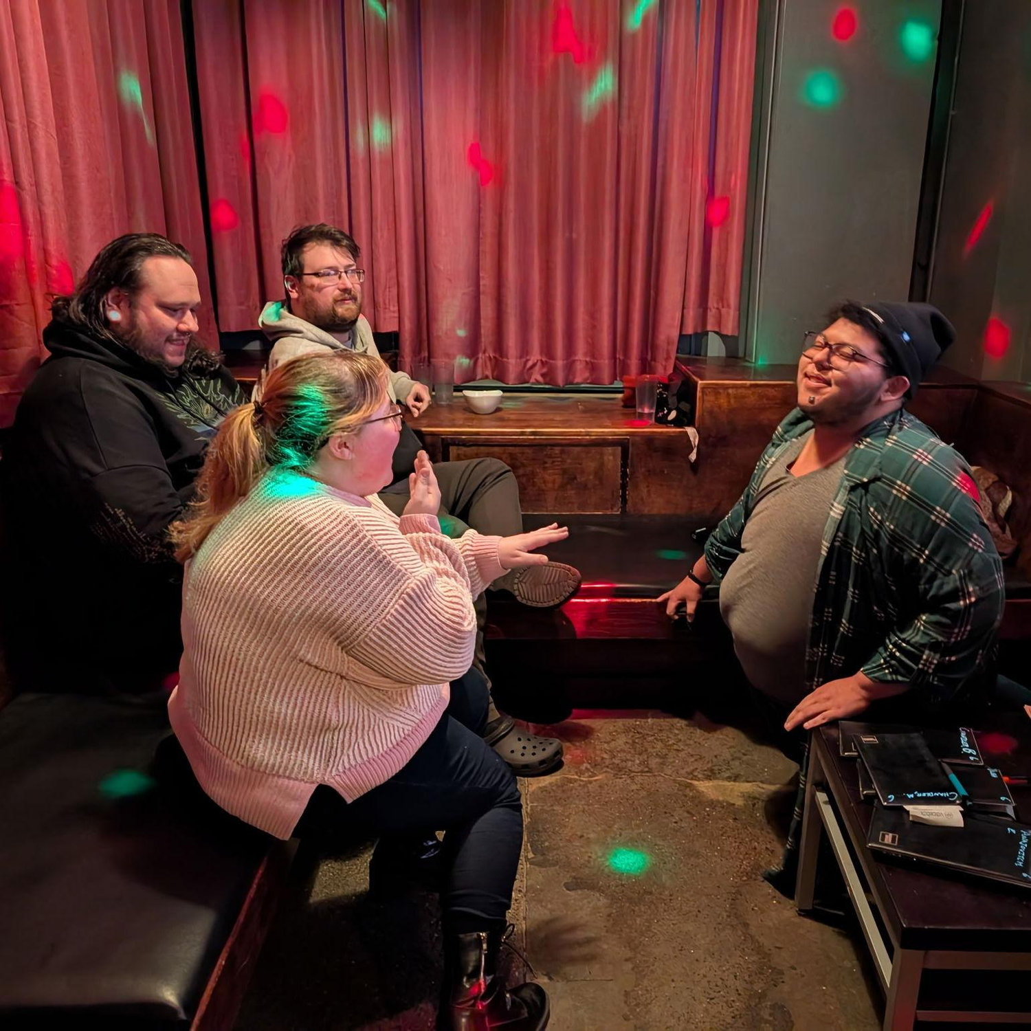 Impromptu proposal at karaoke