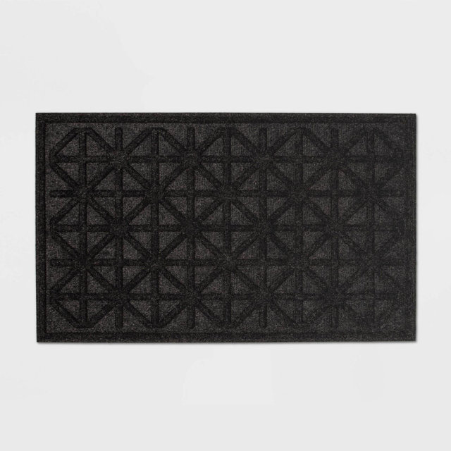 1'6"x2'6" Diamond Utility Mat Rug Black - Mohawk