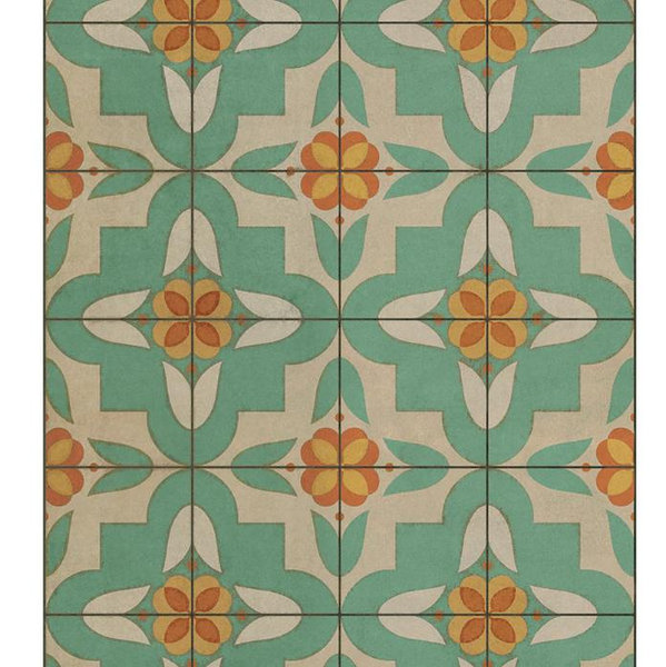 Vintage Vinyl Floorcloth Rug (Pattern 33 Dutch) 30"x75"