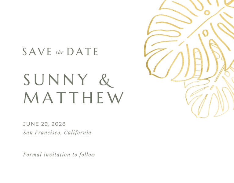 Morelos Landscape Foil | White | Zola Save The Dates