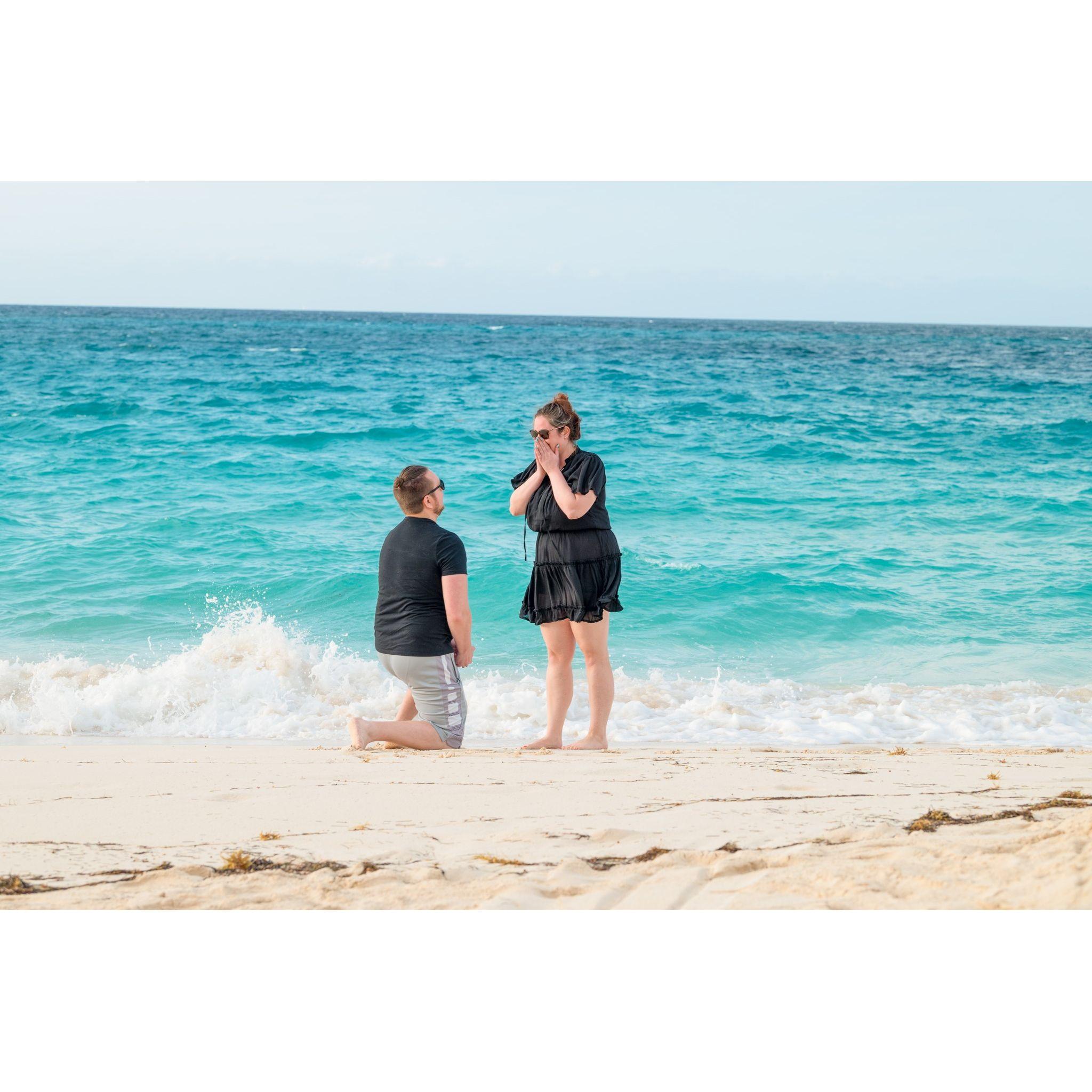 Alex hired a professional photographer to capture this speechless moment.