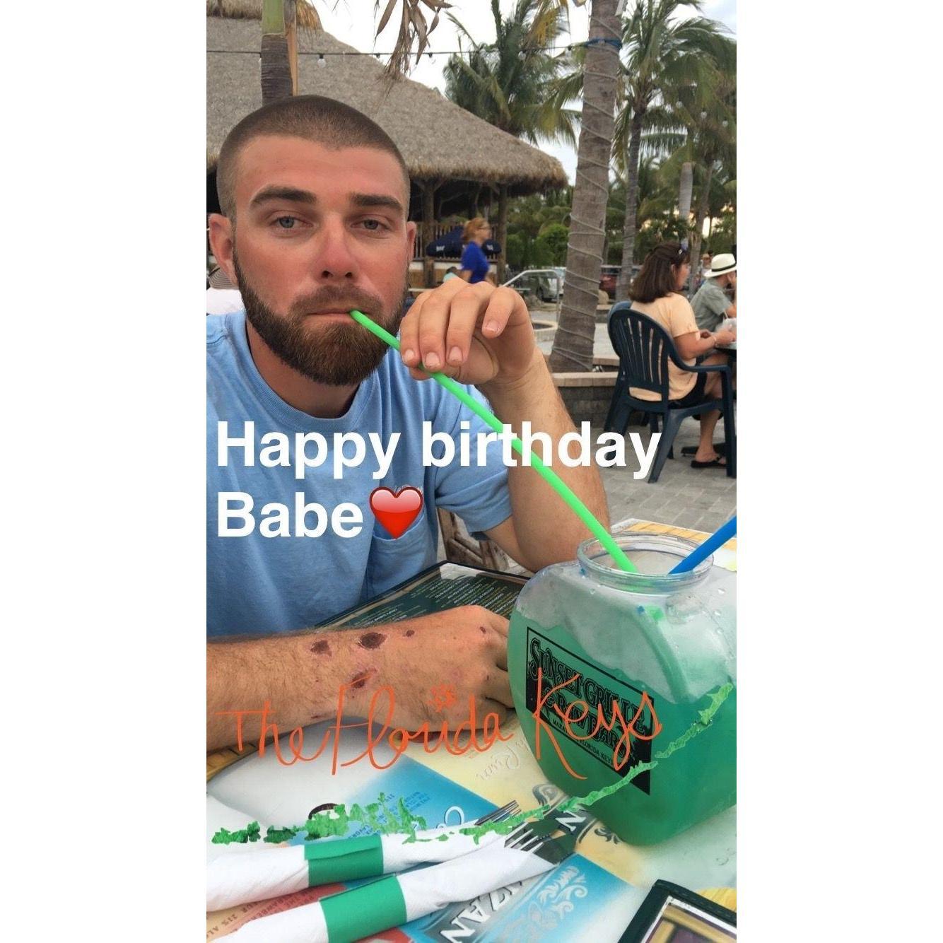 Kristen brought Billy to the Keys for the first time his 23rd birthday in 2016