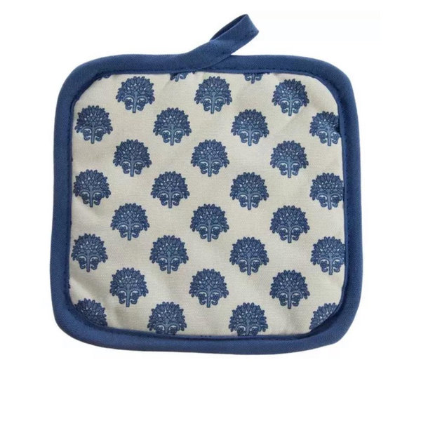 Blue Block Print Pot Holder