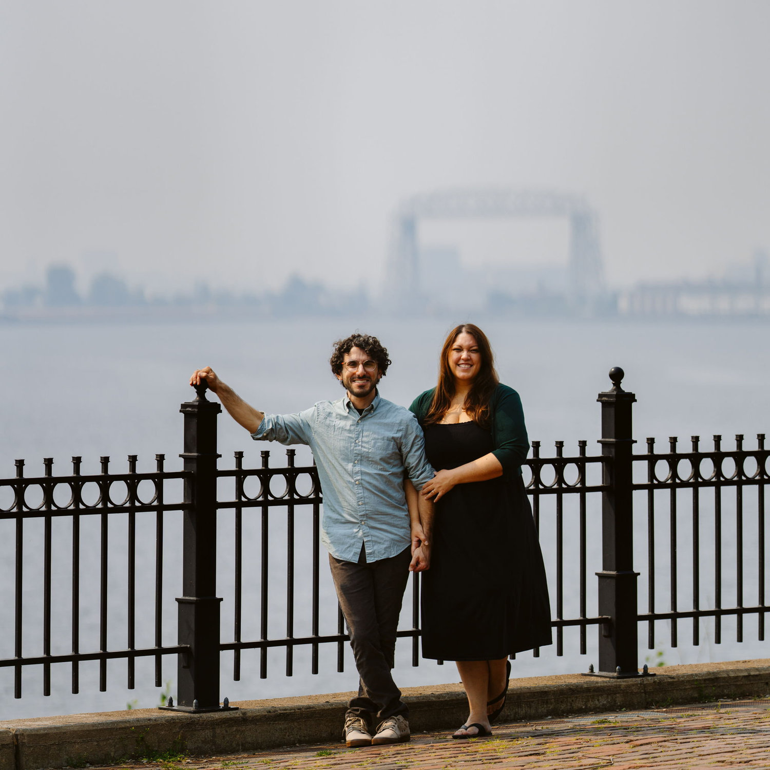 In Duluth with the lift bridge in the background