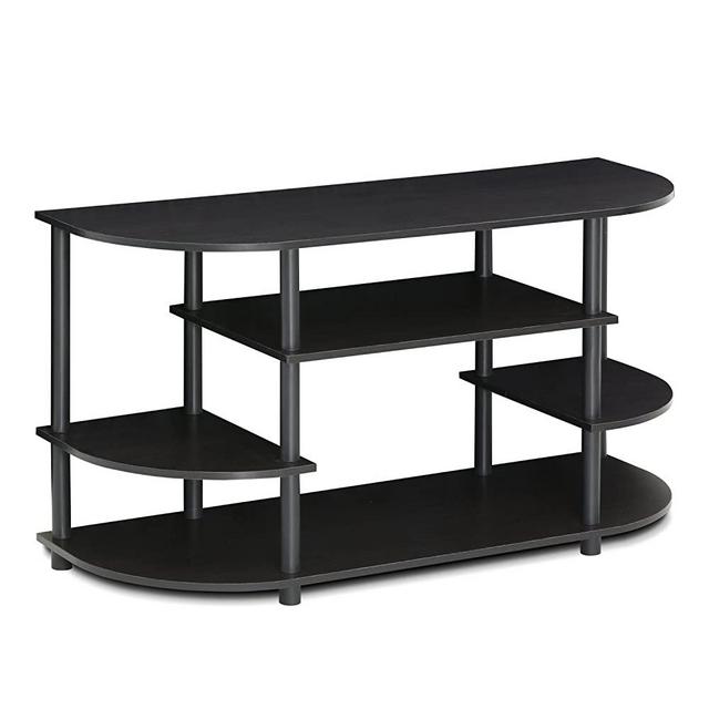 Furinno JAYA Simple Design Corner TV Stand, Espresso/Black