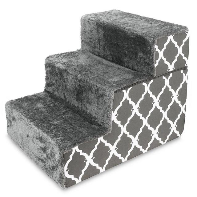 Made in USA Foldable Pet Steps/Stairs with CertiPUR-US Certified Foam for Dogs and Cats by Best Pet Supplies