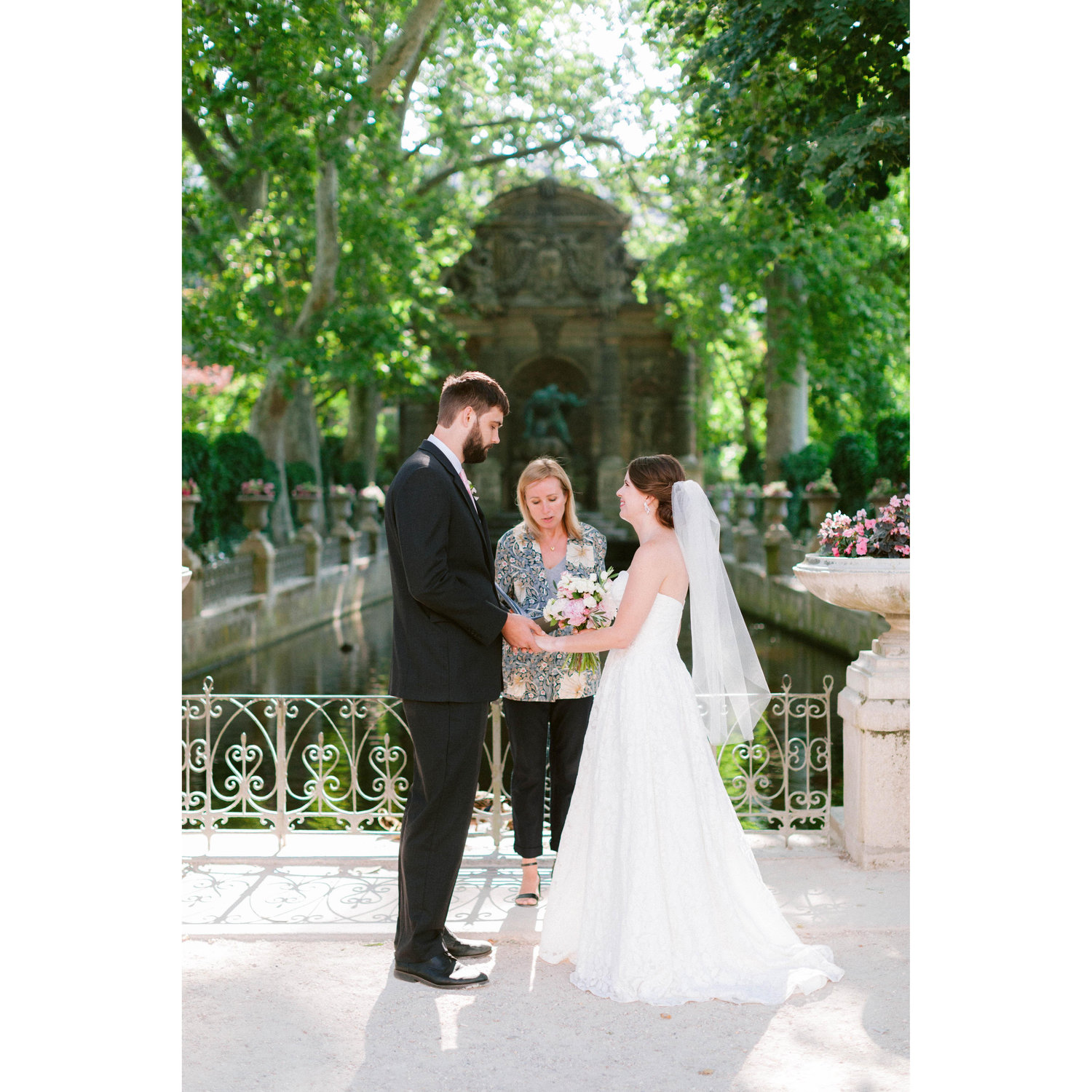 Our ceremony at the Medici Fountain in the Luxembourg gardens
